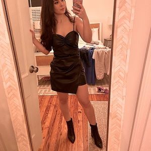 Zara Black Leather Mini Dress